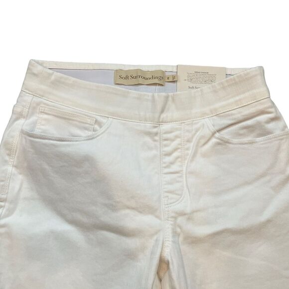 Soft Surroundings Straight Leg Pull On Ultimate Denim Relaxed White Jean Size PS - Picture 4 of 14